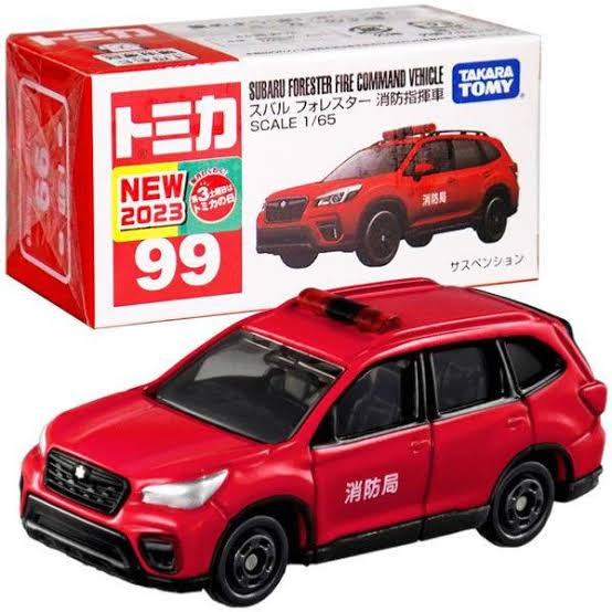 TOMICA REGULAR DIECAST NO.99 SUBARU FORESTER FIRE COMMAND VEHICLE
